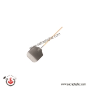 پارو پیتزا آلومینیومی گرد دسته چوبی