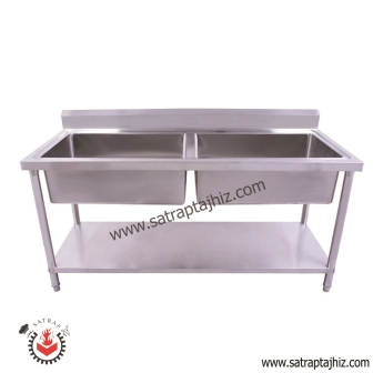 سینک ظرفشویی صنعتی ۱۹۰ سانتی متری پرسی